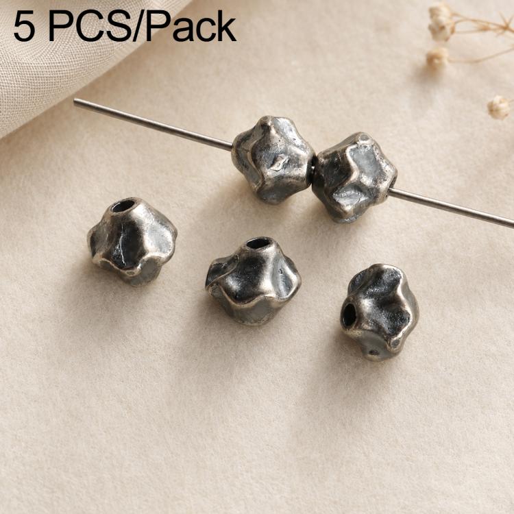 Set di 5 distanziatori e perline vintage in argento resistenti all'ossidazione, accessori fai da te, Twisted Bead, Auspicious Cloud Spacer, Textured Saucer Bead, Irregular Shape Bead, Small Bead, Irregular Saucer Bead, Circle Bead, Coin Bead           ...