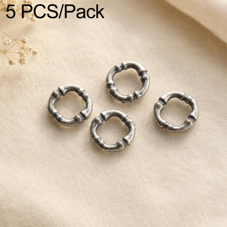 Set di 5 distanziatori e perline vintage in argento resistenti all'ossidazione, accessori fai da te, Twisted Bead, Auspicious Cloud Spacer, Textured Saucer Bead, Irregular Shape Bead, Small Bead, Irregular Saucer Bead, Circle Bead, Coin Bead           ...