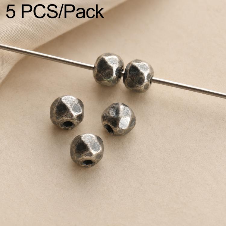 Set di 5 distanziatori e perline vintage in argento resistenti all'ossidazione, accessori fai da te, Twisted Bead, Auspicious Cloud Spacer, Textured Saucer Bead, Irregular Shape Bead, Small Bead, Irregular Saucer Bead, Circle Bead, Coin Bead           ...