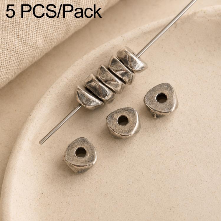 Set di 5 distanziatori e perline vintage in argento resistenti all'ossidazione, accessori fai da te, Twisted Bead, Auspicious Cloud Spacer, Textured Saucer Bead, Irregular Shape Bead, Small Bead, Irregular Saucer Bead, Circle Bead, Coin Bead           ...