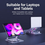 Supporto per laptop regolabile in acciaio con doppia ventola R-JUST HZ48