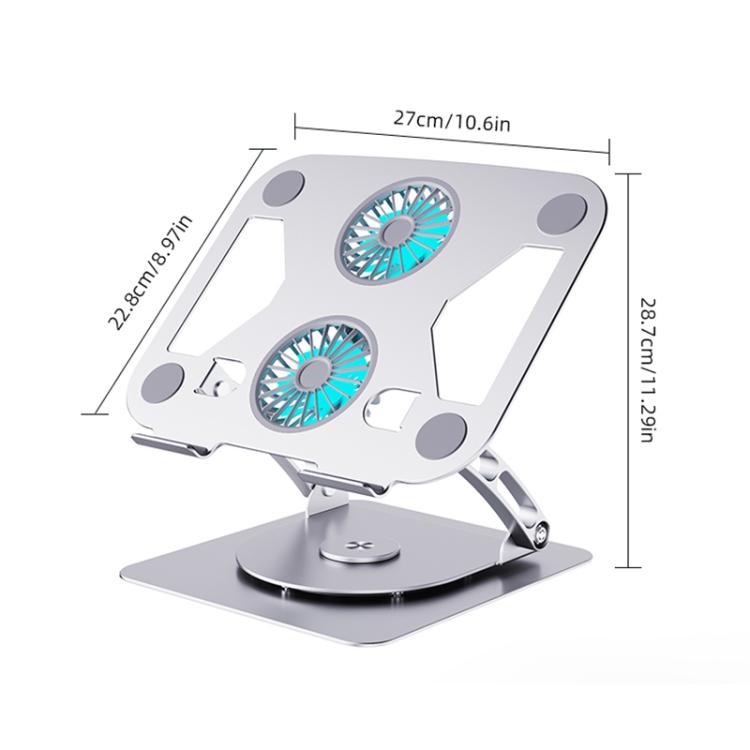 Supporto per laptop regolabile in acciaio con doppia ventola R-JUST HZ48