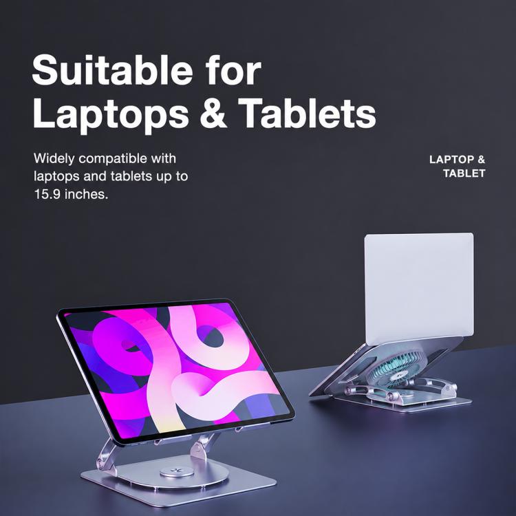 Supporto per laptop regolabile in acciaio con ventola a 3 velocità R-JUST HZ47