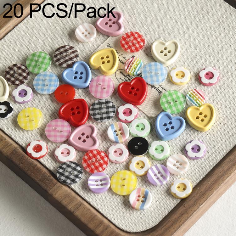 Set di 20 bottoni in resina colorati, perline sfuse per braccialetti fai da te.