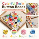 Set di 20 bottoni in resina colorati, perline sfuse per braccialetti fai da te.