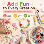 Set di 20 bottoni in resina colorati, perline sfuse per braccialetti fai da te.