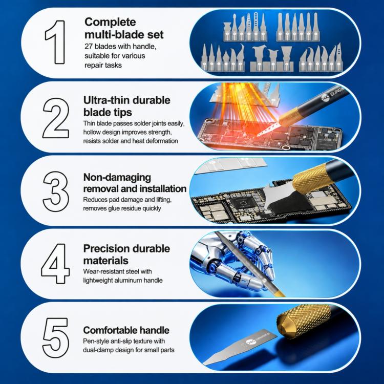 Set di lame di precisione SUNSHINE SS-101A per la riparazione di circuiti integrati