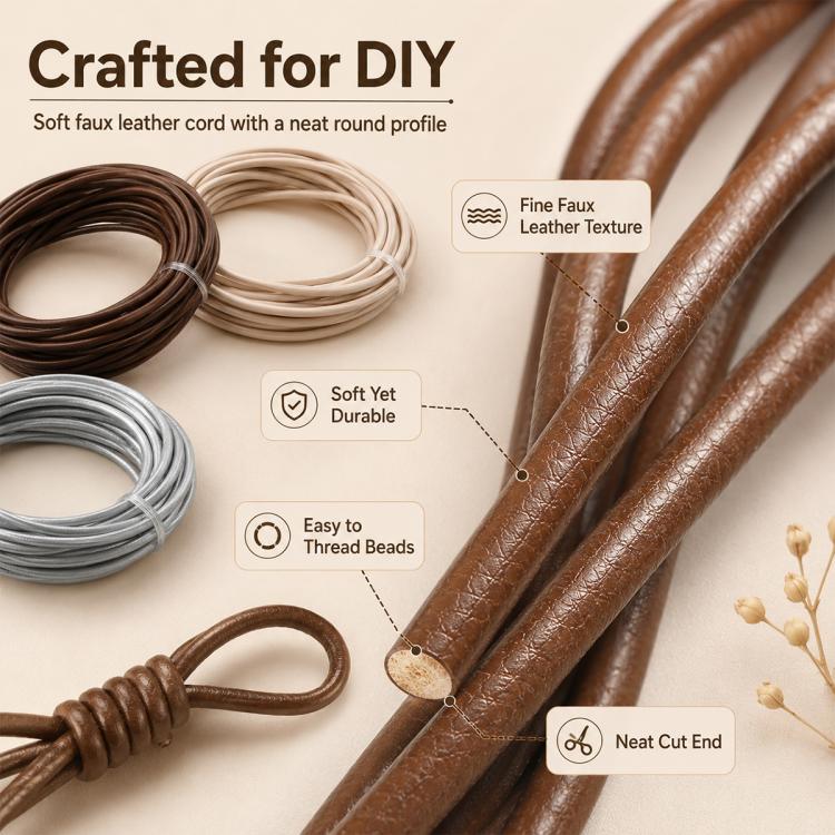 Filo in ecopelle PU versatile da 3 mm per accessori fai da te e perline