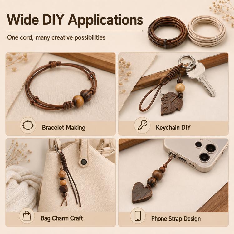 Filo in ecopelle PU versatile da 3 mm per accessori fai da te e perline