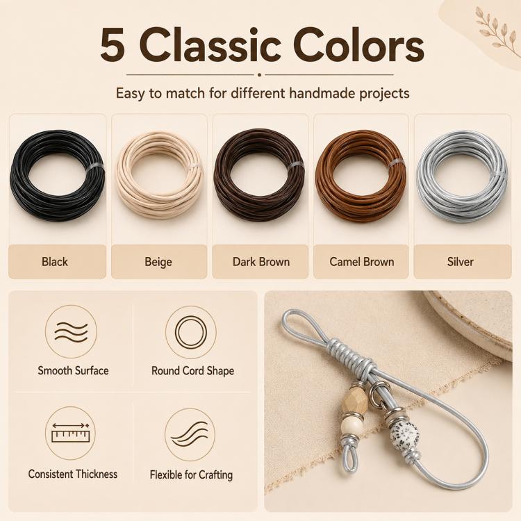 Filo in ecopelle PU versatile da 3 mm per accessori fai da te e perline