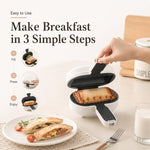 Macchina multifunzione e pratica per preparare mini sandwich e colazioni.
