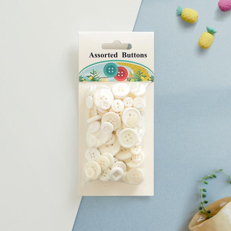 60 g/confezione Bottoni rotondi in resina colorati di varie dimensioni Kit per lavoretti fai da te per bambini, 100-200 pezzi/confezione, Round
