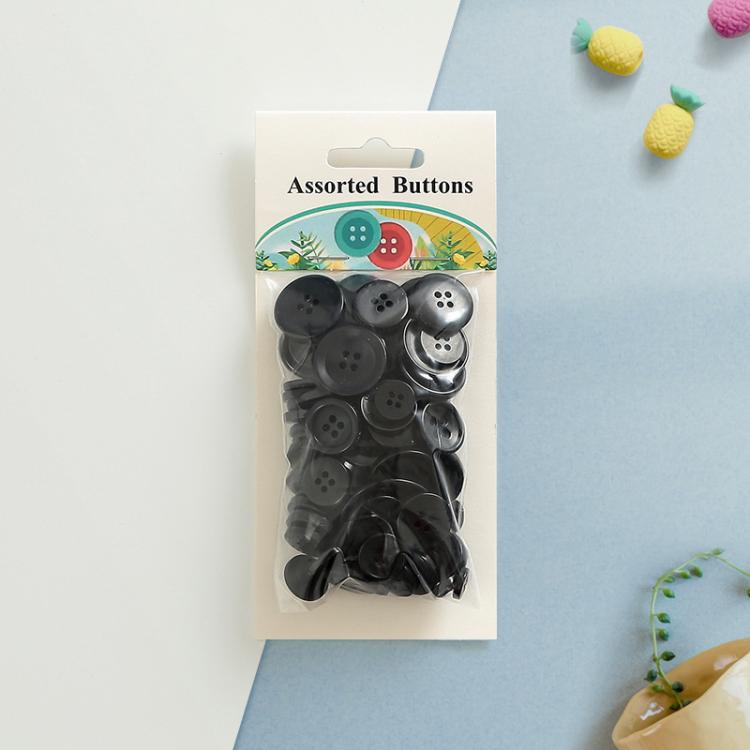 60 g/confezione Bottoni rotondi in resina colorati di varie dimensioni Kit per lavoretti fai da te per bambini, 100-200 pezzi/confezione, Round