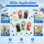 60 g/confezione Bottoni rotondi in resina colorati di varie dimensioni Kit per lavoretti fai da te per bambini, 100-200 pezzi/confezione, Round
