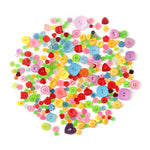 120 g/confezione Bottoni in resina rotondi, irregolari, colorati, di varie dimensioni, kit fai da te per bambini, 150-200 pezzi/confezione