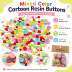 120 g/confezione Bottoni in resina rotondi, irregolari, colorati, di varie dimensioni, kit fai da te per bambini, 150-200 pezzi/confezione