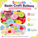 120 g/confezione Bottoni in resina rotondi, irregolari, colorati, di varie dimensioni, kit fai da te per bambini, 150-200 pezzi/confezione