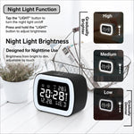 Orologio digitale elettronico DS-5801 con display LED intelligente della temperatura e luce notturna.