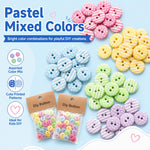 Bottoni rotondi in resina da 1,5 cm con motivi a pois e righe colorate, confezione da 50 pezzi., Round
