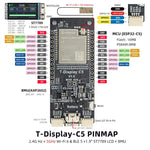 Modulo LILYGO T-Display-C5 con MCU ESP32-C5, supporta Wi-Fi6, BLE5 e display LCD BMU., T-Display-C5