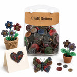 Kit per lavori creativi fai da te con bottoni rotondi in resina colorati di varie dimensioni, 175 g/confezione, 250-400 pezzi/confezione