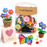 Kit per lavori creativi fai da te con bottoni rotondi in resina colorati di varie dimensioni, 175 g/confezione, 250-400 pezzi/confezione