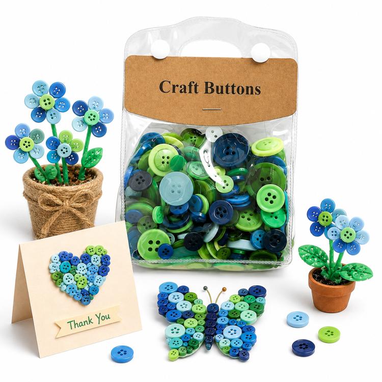 Kit per lavori creativi fai da te con bottoni rotondi in resina colorati di varie dimensioni, 175 g/confezione, 250-400 pezzi/confezione
