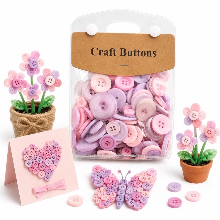 Kit per lavori creativi fai da te con bottoni rotondi in resina colorati di varie dimensioni, 175 g/confezione, 250-400 pezzi/confezione