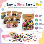 Kit per lavori creativi fai da te con bottoni rotondi in resina colorati di varie dimensioni, 175 g/confezione, 250-400 pezzi/confezione