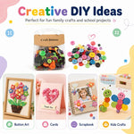 Kit per lavori creativi fai da te con bottoni rotondi in resina colorati di varie dimensioni, 175 g/confezione, 250-400 pezzi/confezione