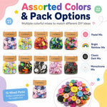 Kit per lavori creativi fai da te con bottoni rotondi in resina colorati di varie dimensioni, 175 g/confezione, 250-400 pezzi/confezione