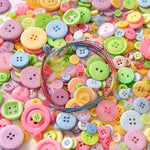 500 g/confezione Bottoni natalizi rotondi in resina colorati di varie dimensioni Kit per lavoretti fai da te per bambini, 800-1000 pezzi/confezione