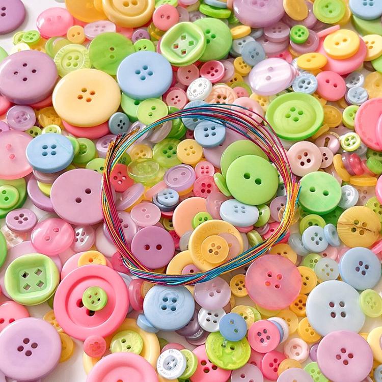500 g/confezione Bottoni natalizi rotondi in resina colorati di varie dimensioni Kit per lavoretti fai da te per bambini, 800-1000 pezzi/confezione