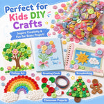 500 g/confezione Bottoni natalizi rotondi in resina colorati di varie dimensioni Kit per lavoretti fai da te per bambini, 800-1000 pezzi/confezione