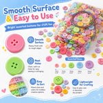 500 g/confezione Bottoni natalizi rotondi in resina colorati di varie dimensioni Kit per lavoretti fai da te per bambini, 800-1000 pezzi/confezione
