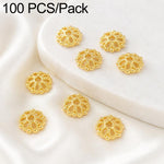 Confezione da 100 pezzi di copriperline a forma di fiore cavo placcati in oro, distanziatori per la creazione di gioielli fai da te., 6-Petal Point Cap 8mm, 6-Petal Flower Cap 9mm, Copper Coin Bead Cap 8mm Hole 2.4mm, Copper Coin Bead Cap 10mm Hole 3mm...