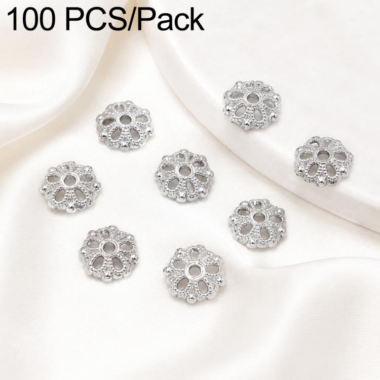 Confezione da 100 pezzi di copriperline a forma di fiore cavo placcati in oro, distanziatori per la creazione di gioielli fai da te., 6-Petal Point Cap 8mm, 6-Petal Flower Cap 9mm, Copper Coin Bead Cap 8mm Hole 2.4mm, Copper Coin Bead Cap 10mm Hole 3mm...