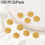 Confezione da 100 pezzi di copriperline a forma di fiore cavo placcati in oro, distanziatori per la creazione di gioielli fai da te., 6-Petal Point Cap 8mm, 6-Petal Flower Cap 9mm, Copper Coin Bead Cap 8mm Hole 2.4mm, Copper Coin Bead Cap 10mm Hole 3mm...