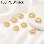 Confezione da 100 pezzi di copriperline a forma di fiore cavo placcati in oro, distanziatori per la creazione di gioielli fai da te., 6-Petal Point Cap 8mm, 6-Petal Flower Cap 9mm, Copper Coin Bead Cap 8mm Hole 2.4mm, Copper Coin Bead Cap 10mm Hole 3mm...