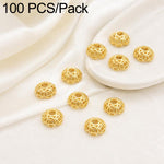 Confezione da 100 pezzi di copriperline a forma di fiore cavo placcati in oro, distanziatori per la creazione di gioielli fai da te., 6-Petal Point Cap 8mm, 6-Petal Flower Cap 9mm, Copper Coin Bead Cap 8mm Hole 2.4mm, Copper Coin Bead Cap 10mm Hole 3mm...