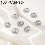Confezione da 100 pezzi di copriperline a forma di fiore cavo placcati in oro, distanziatori per la creazione di gioielli fai da te., 6-Petal Point Cap 8mm, 6-Petal Flower Cap 9mm, Copper Coin Bead Cap 8mm Hole 2.4mm, Copper Coin Bead Cap 10mm Hole 3mm...