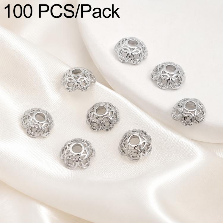 Confezione da 100 pezzi di copriperline a forma di fiore cavo placcati in oro, distanziatori per la creazione di gioielli fai da te., 6-Petal Point Cap 8mm, 6-Petal Flower Cap 9mm, Copper Coin Bead Cap 8mm Hole 2.4mm, Copper Coin Bead Cap 10mm Hole 3mm...