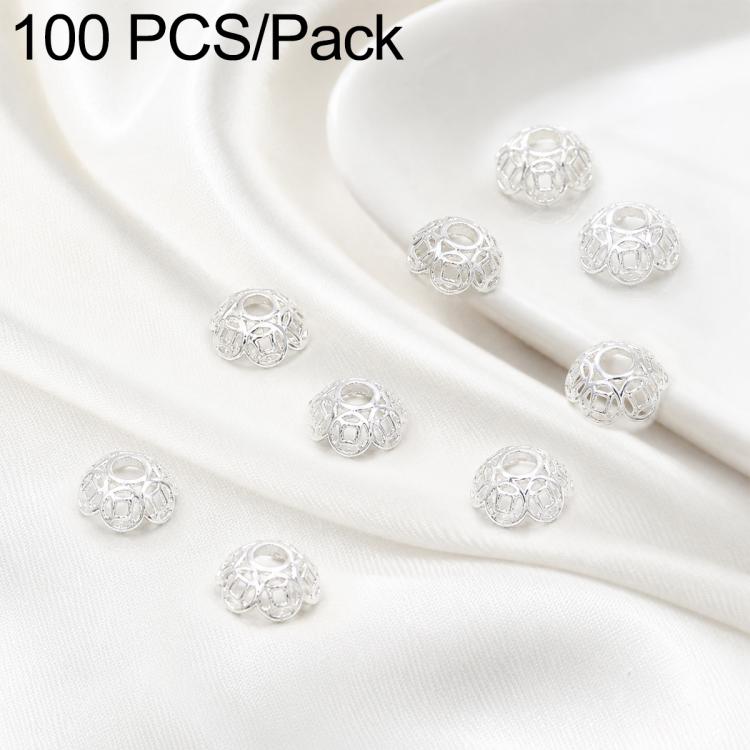 Confezione da 100 pezzi di copriperline a forma di fiore cavo placcati in oro, distanziatori per la creazione di gioielli fai da te., 6-Petal Point Cap 8mm, 6-Petal Flower Cap 9mm, Copper Coin Bead Cap 8mm Hole 2.4mm, Copper Coin Bead Cap 10mm Hole 3mm...