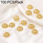 Confezione da 100 pezzi di copriperline a forma di fiore cavo placcati in oro, distanziatori per la creazione di gioielli fai da te., 6-Petal Point Cap 8mm, 6-Petal Flower Cap 9mm, Copper Coin Bead Cap 8mm Hole 2.4mm, Copper Coin Bead Cap 10mm Hole 3mm...