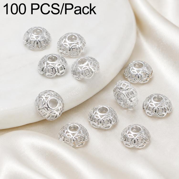 Confezione da 100 pezzi di copriperline a forma di fiore cavo placcati in oro, distanziatori per la creazione di gioielli fai da te., 6-Petal Point Cap 8mm, 6-Petal Flower Cap 9mm, Copper Coin Bead Cap 8mm Hole 2.4mm, Copper Coin Bead Cap 10mm Hole 3mm...