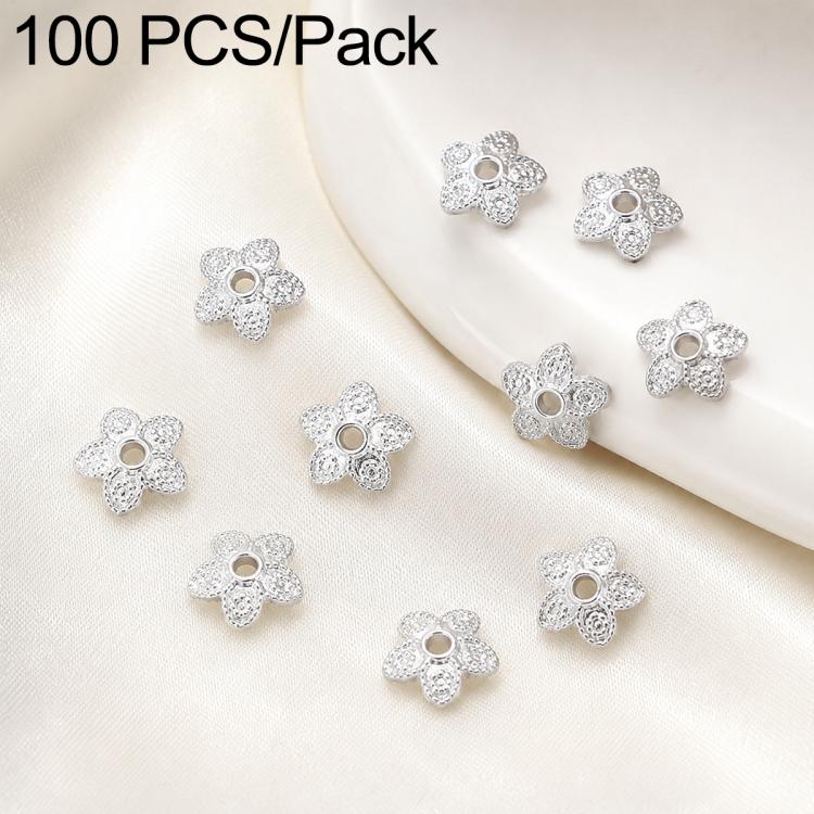 Confezione da 100 pezzi di copriperline a forma di fiore cavo placcati in oro, distanziatori per la creazione di gioielli fai da te., 6-Petal Point Cap 8mm, 6-Petal Flower Cap 9mm, Copper Coin Bead Cap 8mm Hole 2.4mm, Copper Coin Bead Cap 10mm Hole 3mm...