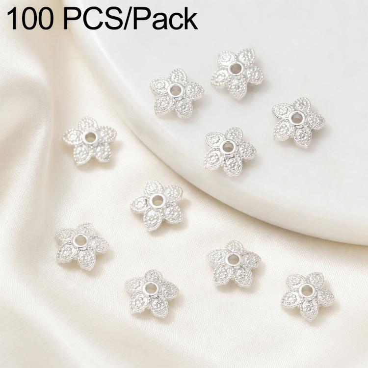 Confezione da 100 pezzi di copriperline a forma di fiore cavo placcati in oro, distanziatori per la creazione di gioielli fai da te., 6-Petal Point Cap 8mm, 6-Petal Flower Cap 9mm, Copper Coin Bead Cap 8mm Hole 2.4mm, Copper Coin Bead Cap 10mm Hole 3mm...
