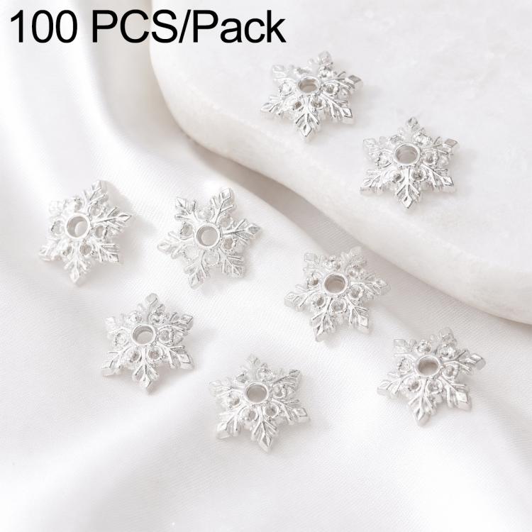 Confezione da 100 pezzi di copriperline a forma di fiore cavo placcati in oro, distanziatori per la creazione di gioielli fai da te., 6-Petal Leaf Flower Cap 8mm