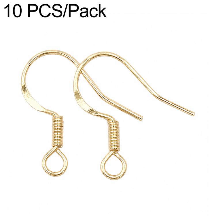 Confezione da 10 ganci per orecchini in argento sterling S925, semilavorati, ideali per la creazione di gioielli fai da te., Hooks, Bead Spring Large Hooks