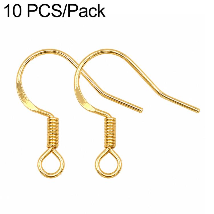 Confezione da 10 ganci per orecchini in argento sterling S925, semilavorati, ideali per la creazione di gioielli fai da te., Hooks, Bead Spring Large Hooks